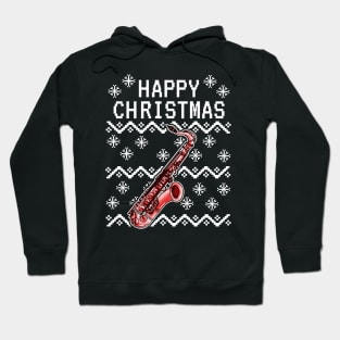 Saxophone Ugly Christmas Saxophonist Musician Hoodie